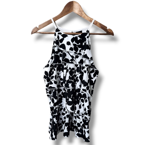 Worthington Tops - Worthington Tiered High Neck Ruffled Sleeveless Top